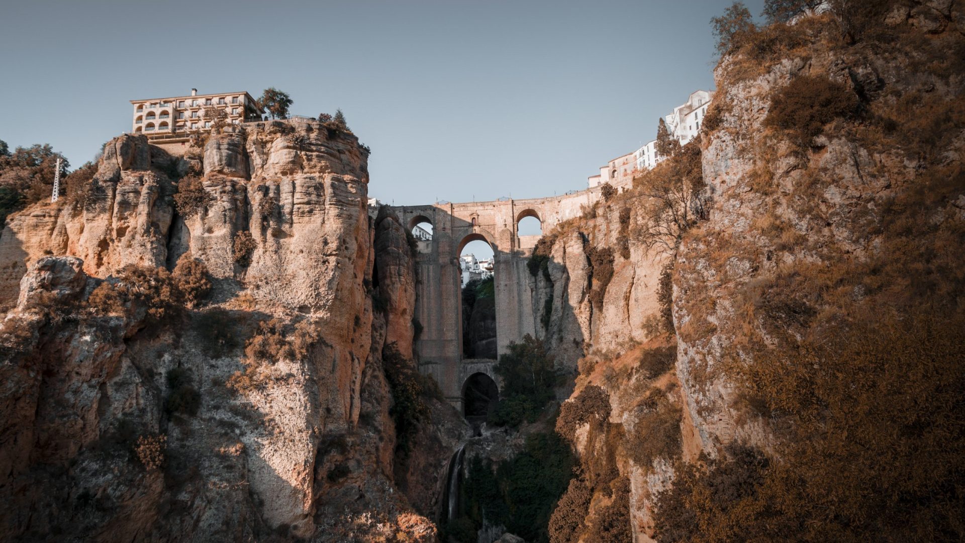 Photograph of the New Bridge located in Ronda, Andalucia, Spain.
